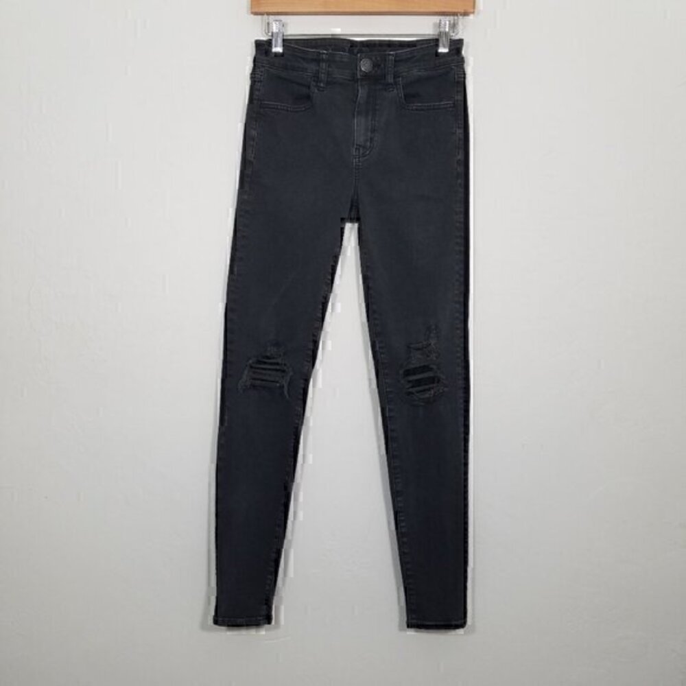 American Eagle Hi-Rise Jegging Lace Knit Jeans Size 4